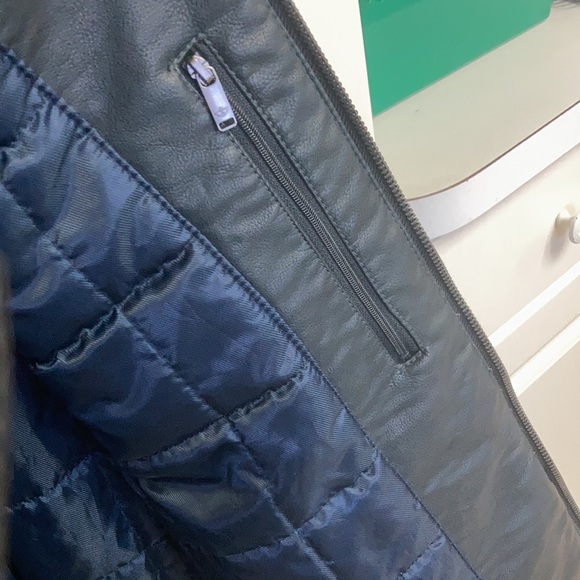 Dockers New Men’s Navy leather jacket Size XL - Picture 6 of 13